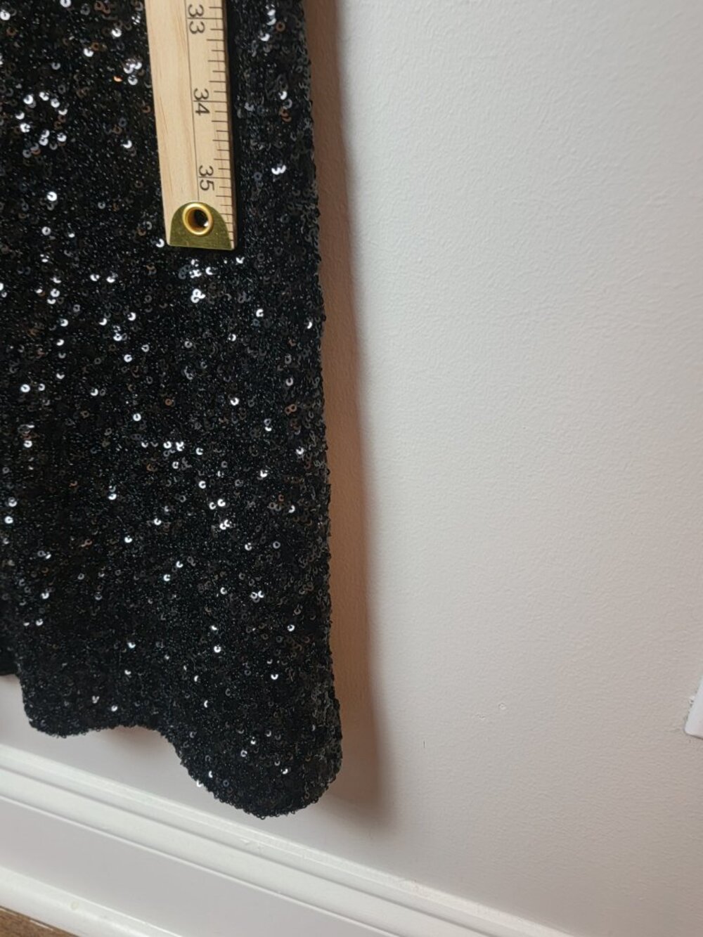 Express Black Sequin Flare Pants XL 16 Pull On High Rise Disco Party Glam - Picture 7 of 11